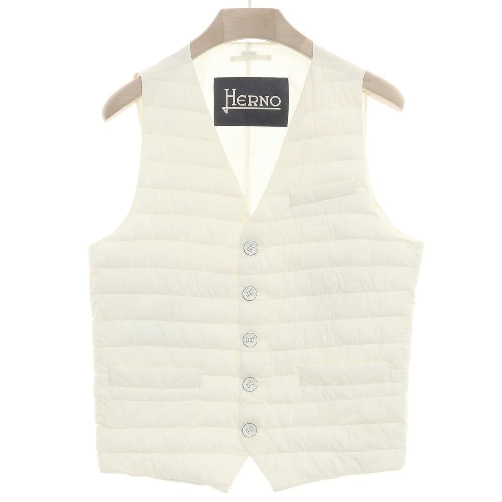 [Used] Herno stretch nylon padded gilet vest, ivory [48] [Condition rank B] ​​[Men&