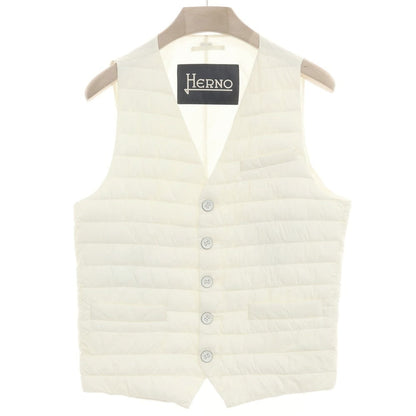 [Used] Herno stretch nylon padded gilet vest, ivory [48] [Condition rank B] ​​[Men&