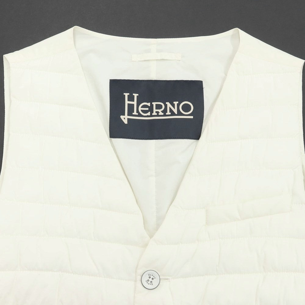 【中古】ヘルノ Herno ストレッチナイロン 中綿 ジレベスト アイボリー【 48 】【 状態ランクB 】【 メンズ 】