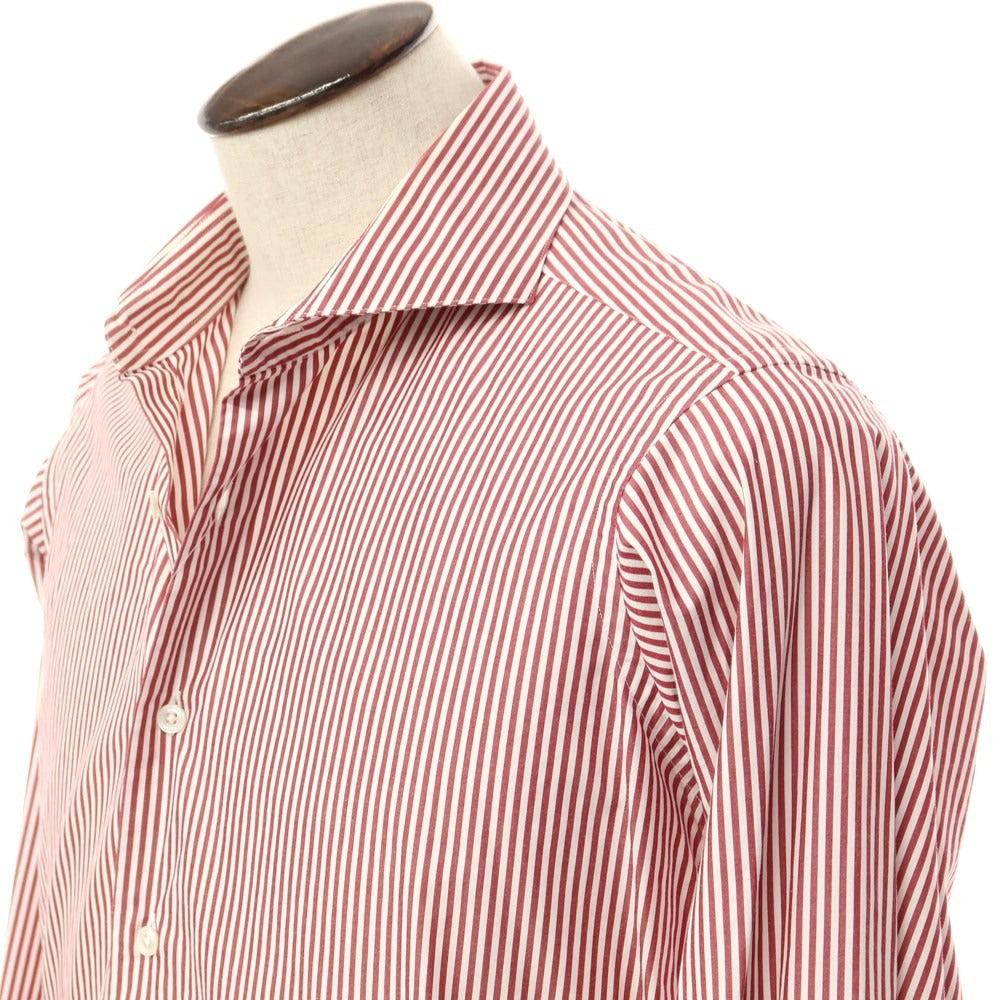 [Used] Aquascutum Striped Dress Shirt White x Dark Red [Size not specified (41st place)] [WHT] [S/S/A/W] [Condition Rank C] [Men&