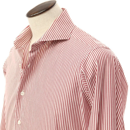 [Used] Aquascutum Striped Dress Shirt White x Dark Red [Size not specified (41st place)] [WHT] [S/S/A/W] [Condition Rank C] [Men&