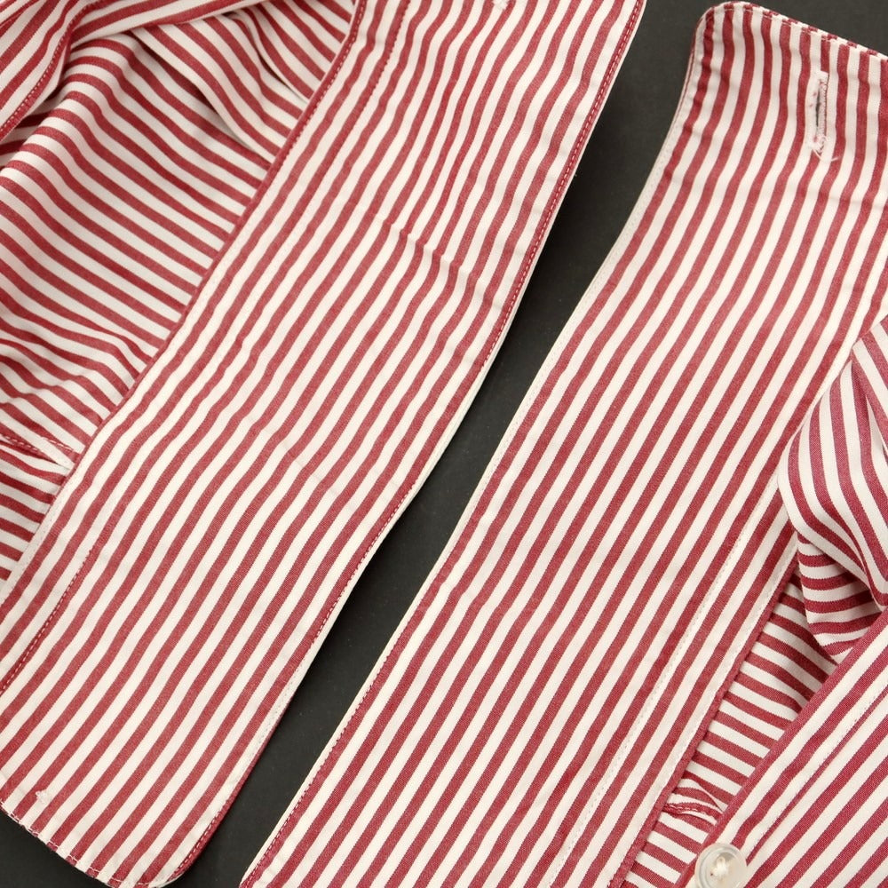 [Used] Aquascutum Striped Dress Shirt White x Dark Red [Size not specified (41st place)] [WHT] [S/S/A/W] [Condition Rank C] [Men&