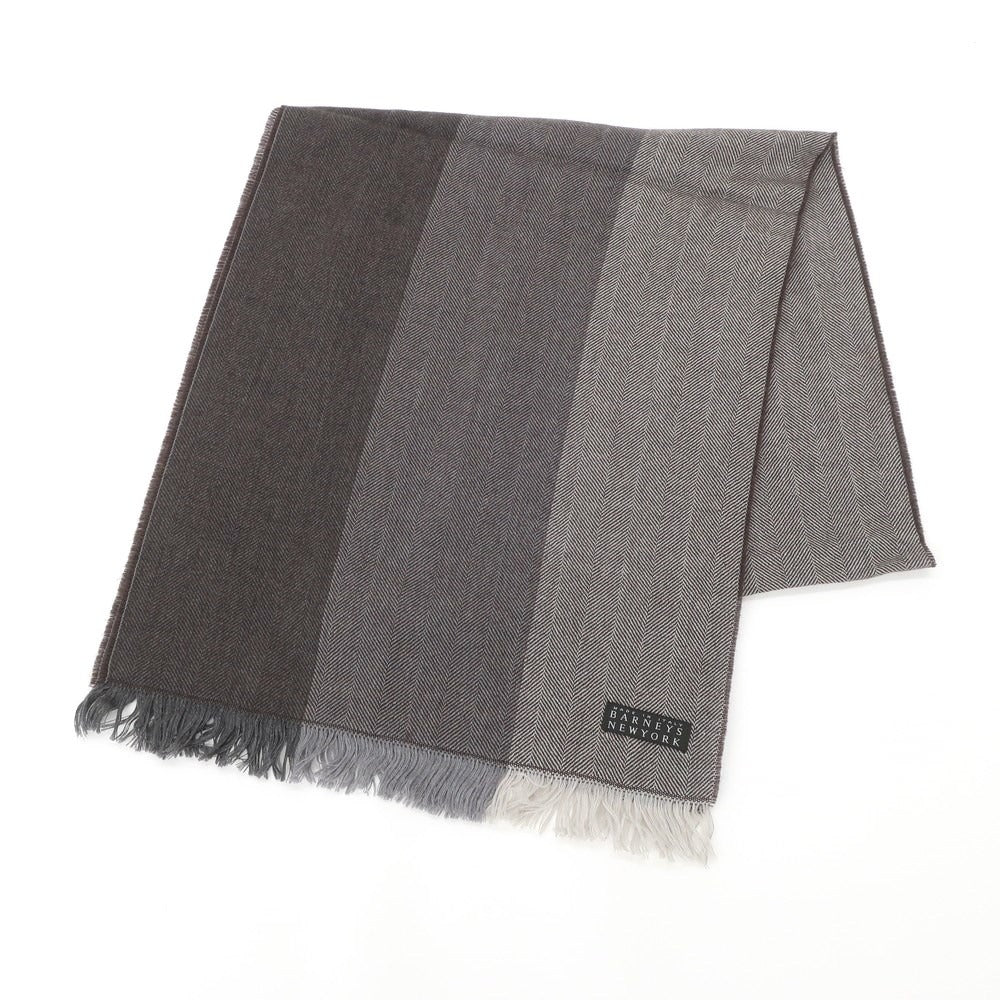 [Used] Barneys New York BARNEYS NEWYORK Herringbone Wool Stole Gray x Brown [GRY] [A/W] [Condition Rank B] ​​[Men&