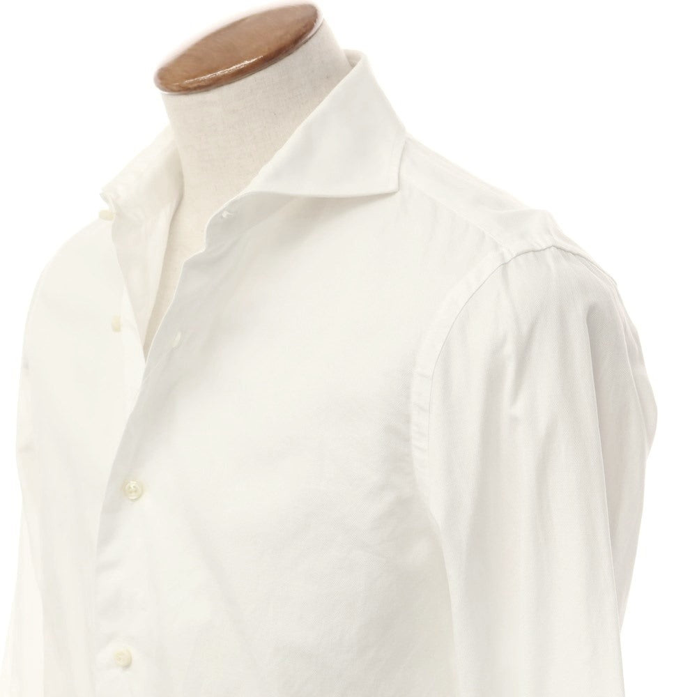 ギローバー GUY ROVER コットン ホリゾンタルカラー カジュアルシャツ ホワイト【サイズXS】【メンズ】