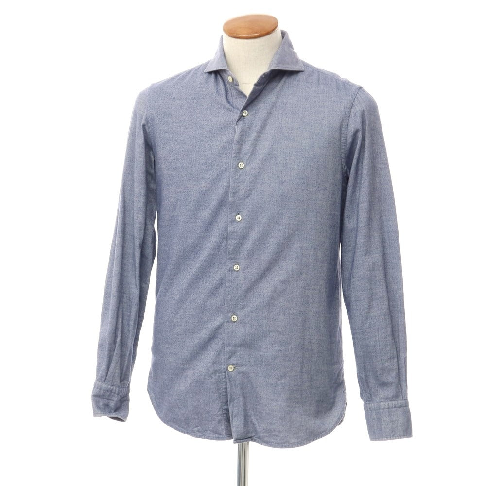 [Used] GUY ROVER Cotton Horizontal Collar Flannel Shirt Navy Blue [Size M] [NVY] [A/W] [Condition Rank C] [Men&