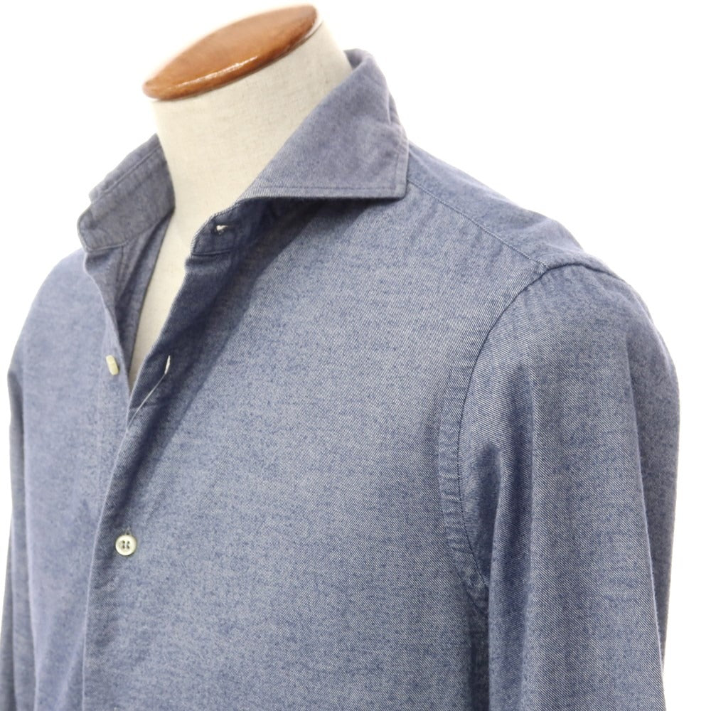 [Used] GUY ROVER Cotton Horizontal Collar Flannel Shirt Navy Blue [Size M] [NVY] [A/W] [Condition Rank C] [Men&