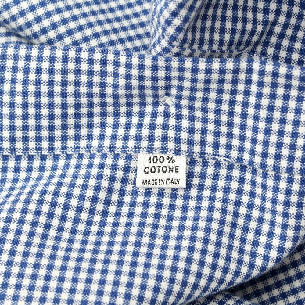 [Used] PIETRO PROVENZALE Oxford cotton check shirt, navy blue x white [Size 39] [NVY] [S/S/A/W] [Condition Rank C] [Men&