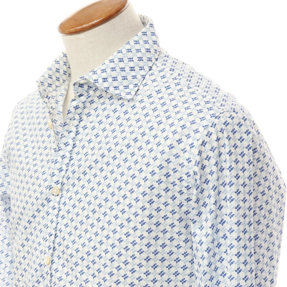 [Used] La Guglielmina MILANO Broad Cotton Print Shirt White x Navy [Size 39] [WHT] [S/S/A/W] [Condition Rank C] [Men&