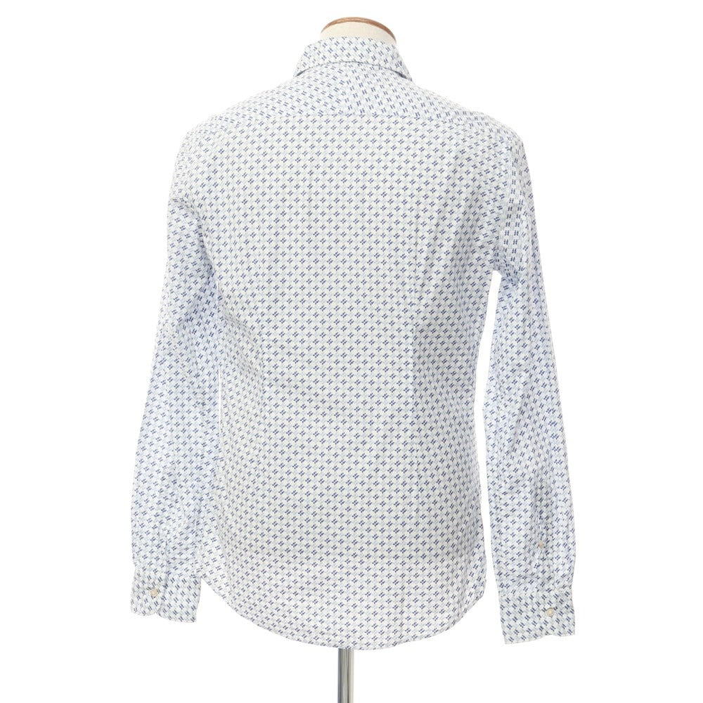 [Used] La Guglielmina MILANO Broad Cotton Print Shirt White x Navy [Size 39] [WHT] [S/S/A/W] [Condition Rank C] [Men&