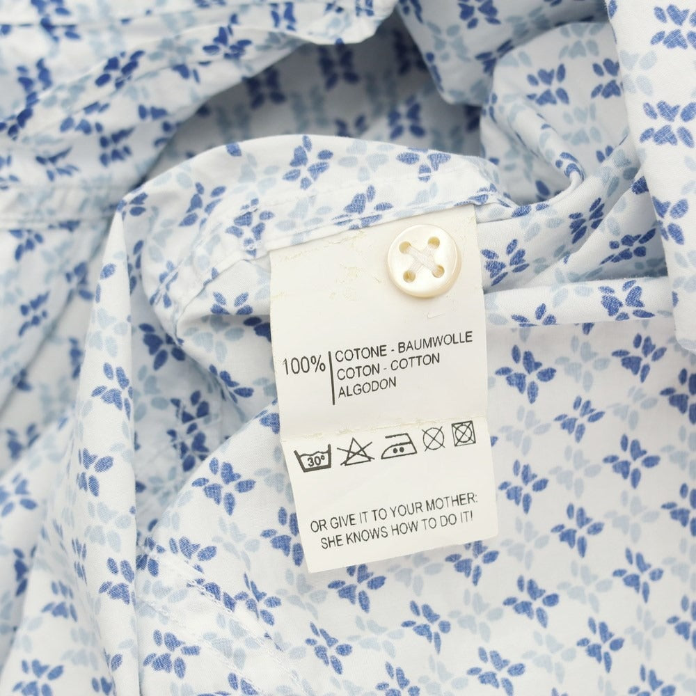 [Used] La Guglielmina MILANO Broad Cotton Print Shirt White x Navy [Size 39] [WHT] [S/S/A/W] [Condition Rank C] [Men&