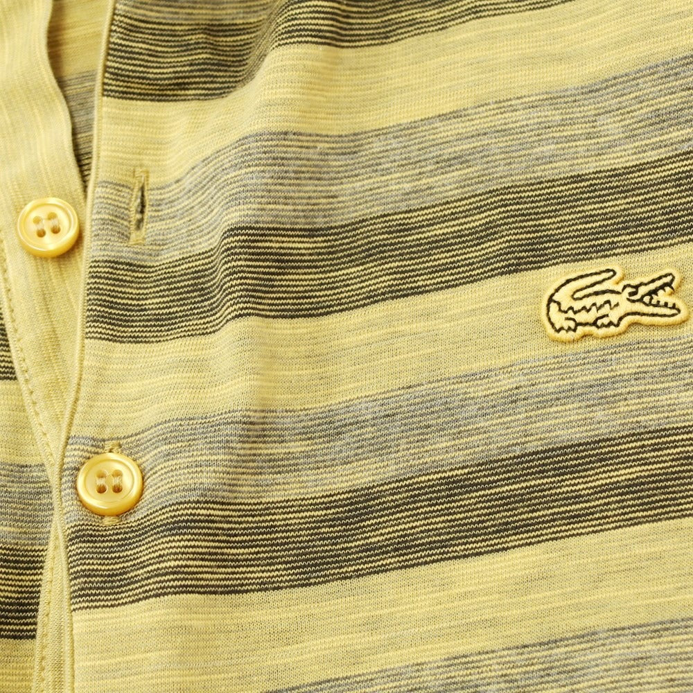 [Used] LACOSTE Cotton polyester striped short sleeve polo shirt mustard x gray [Size 2] [YEL] [S/S] [Condition rank C] [Men&