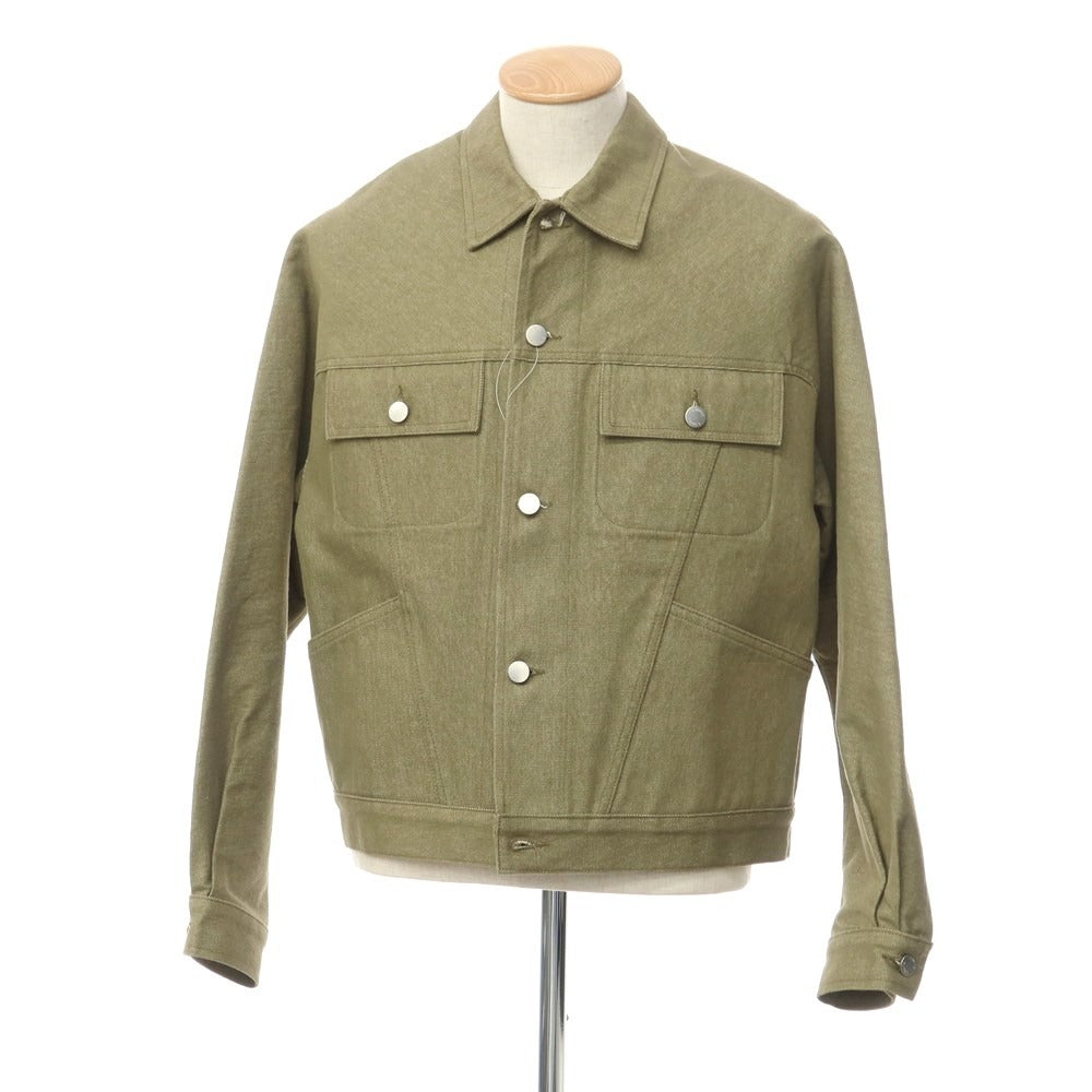 [Used] E.TAUTZ denim work jacket, blouson, light olive [size S] [GRN] [S/S/A/W] [condition rank B] ​​[men&