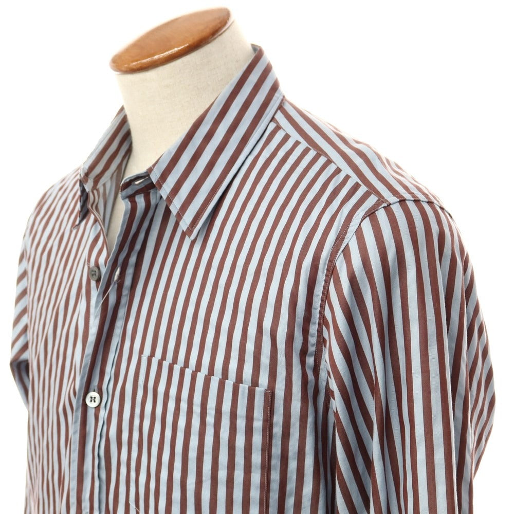 [Used] DRIES VAN NOTEN Cotton Striped Shirt Blue x Brown [Size 48] [BLU] [S/S/A/W] [Condition Rank C] [Men&