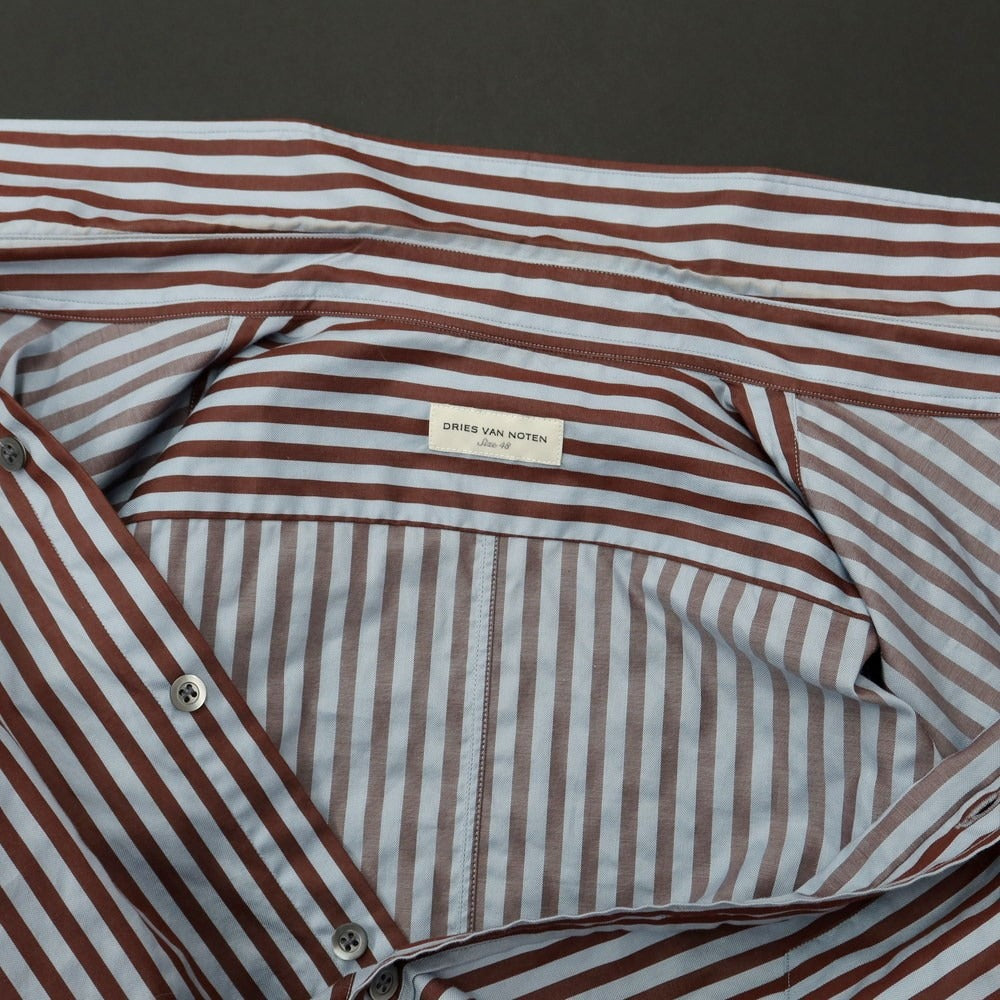 [Used] DRIES VAN NOTEN Cotton Striped Shirt Blue x Brown [Size 48] [BLU] [S/S/A/W] [Condition Rank C] [Men&