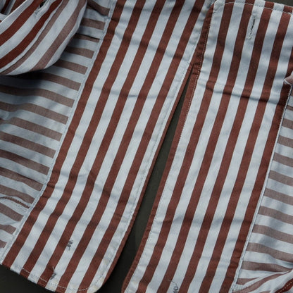 [Used] DRIES VAN NOTEN Cotton Striped Shirt Blue x Brown [Size 48] [BLU] [S/S/A/W] [Condition Rank C] [Men&