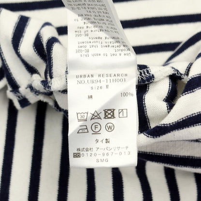 [Used] URBAN RESEARCH Cotton Long Sleeve Basque Shirt T-Shirt White x Navy [Size M] [WHT] [S/S/A/W] [Condition Rank C] [Men&