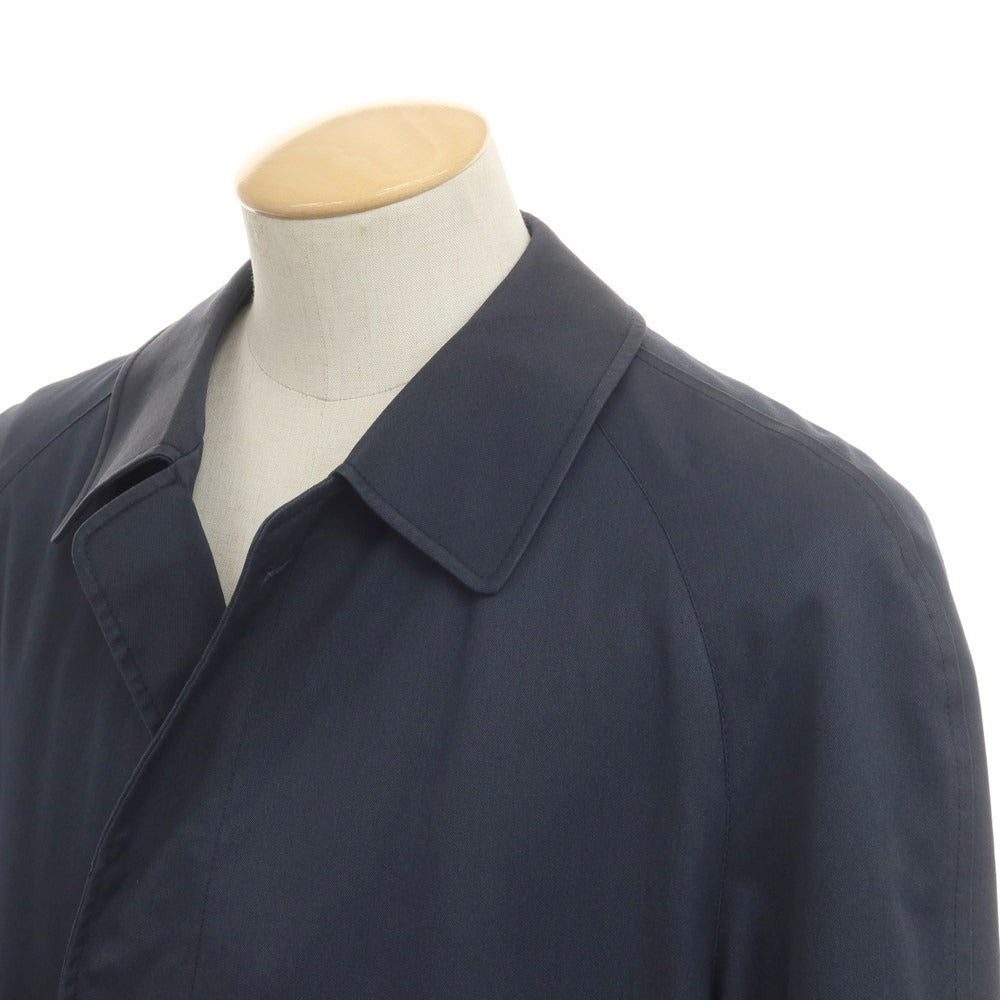 [Used] Aquascutum Twill Cotton Polyester Balmac Coat Navy [36] [Condition Rank D] [Men&