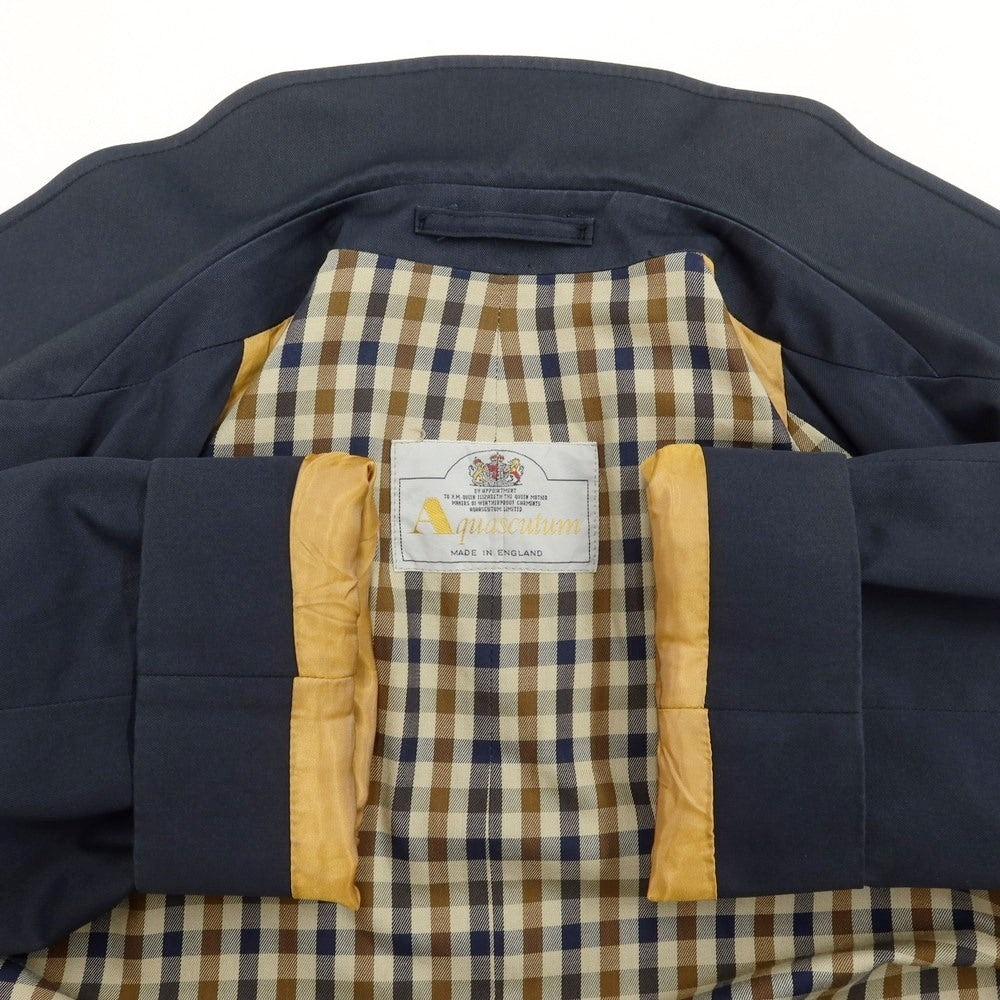 aquascutum コットン バルカラーコート ネイビー 【公式通販】