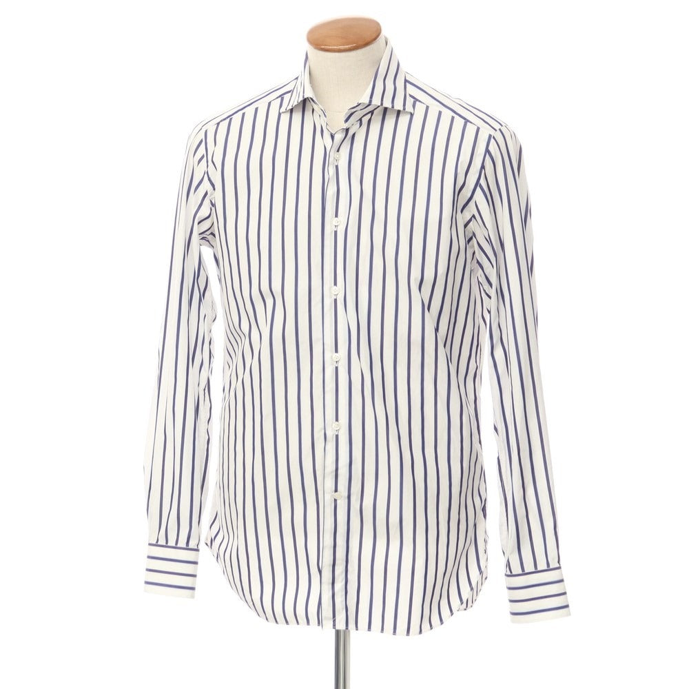 [Used] Bagutta Striped Dress Shirt White x Navy [Size 40] [WHT] [S/S/A/W] [Condition Rank C] [Men&