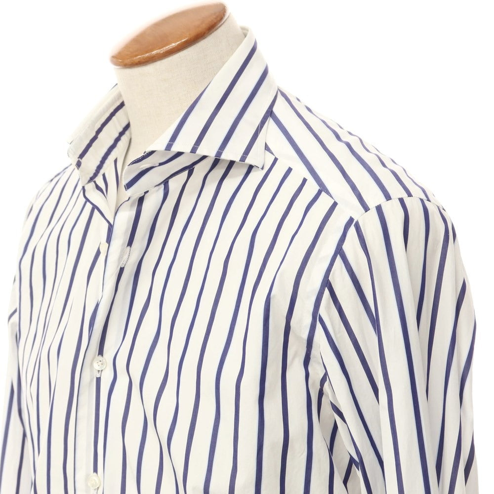 [Used] Bagutta Striped Dress Shirt White x Navy [Size 40] [WHT] [S/S/A/W] [Condition Rank C] [Men&