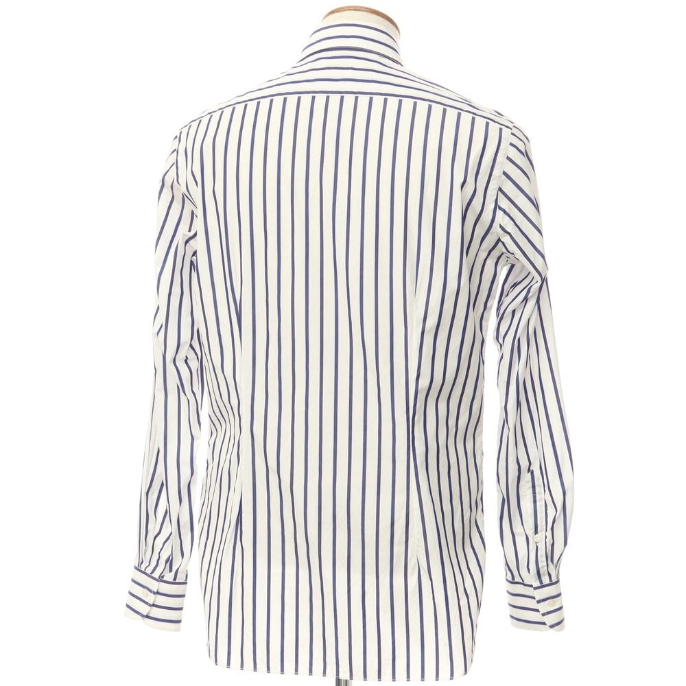 [Used] Bagutta Striped Dress Shirt White x Navy [Size 40] [WHT] [S/S/A/W] [Condition Rank C] [Men&