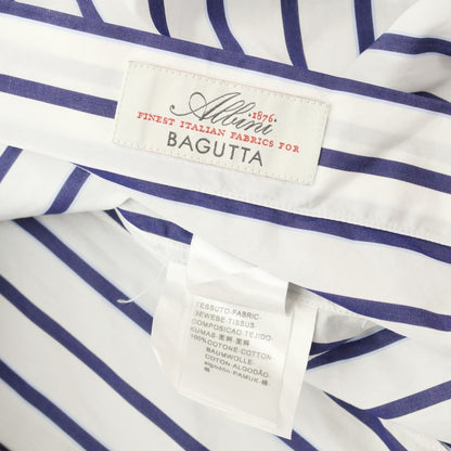 [Used] Bagutta Striped Dress Shirt White x Navy [Size 40] [WHT] [S/S/A/W] [Condition Rank C] [Men&