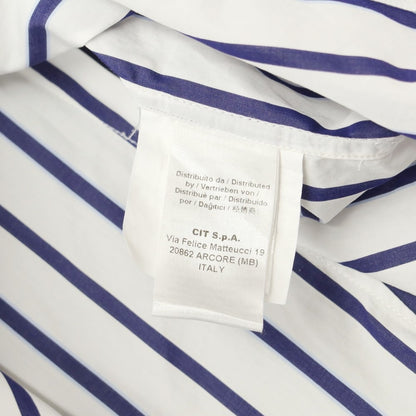 [Used] Bagutta Striped Dress Shirt White x Navy [Size 40] [WHT] [S/S/A/W] [Condition Rank C] [Men&