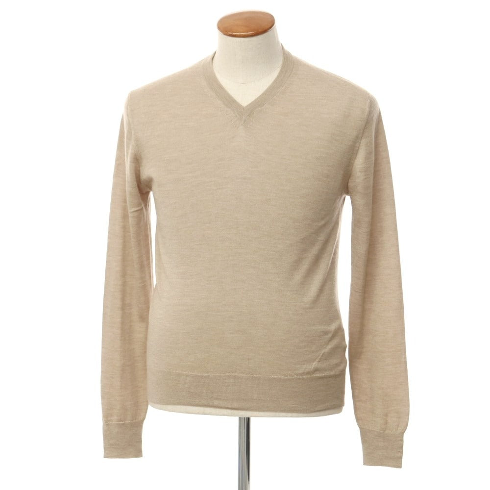 【中古】クルチアーニ CRUCIANI カシミヤシルク Vネック ニット ベージュ【サイズ48】【BEI】【A/W】【状態ランクB】【メンズ】【768796】