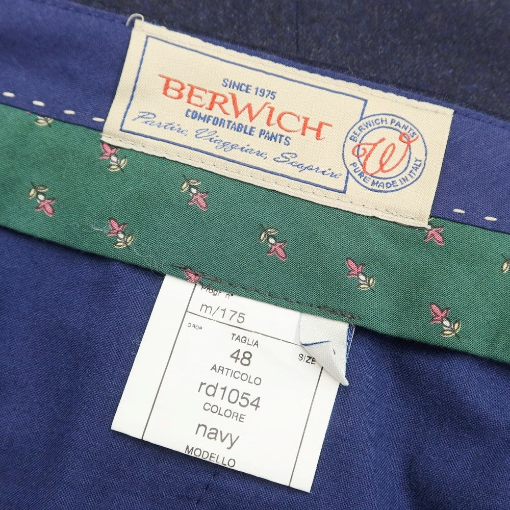 [Used] BERWICH Wool Dress Slacks Pants Navy [Size 48] [NVY] [A/W] [Condition Rank B] ​​[Men&