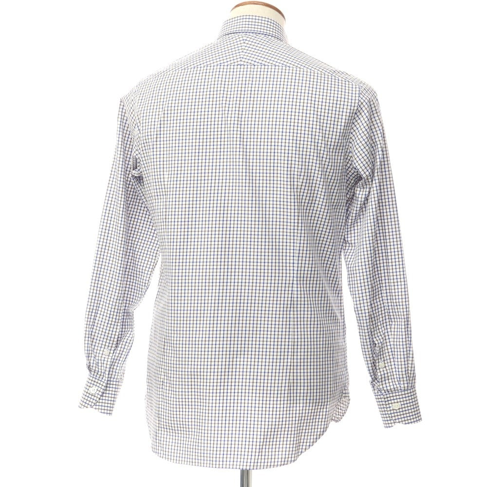 [Used] BEAMS F Cotton Check Tab Collar Dress Shirt White x Navy Blue [Size 39] [WHT] [S/S/A/W] [Condition Rank B] ​​[Men&