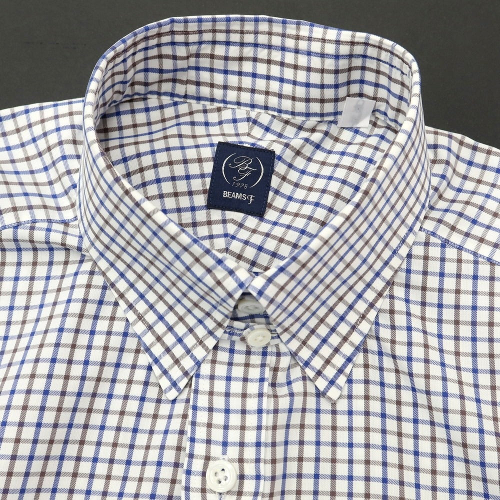 [Used] BEAMS F Cotton Check Tab Collar Dress Shirt White x Navy Blue [Size 39] [WHT] [S/S/A/W] [Condition Rank B] ​​[Men&