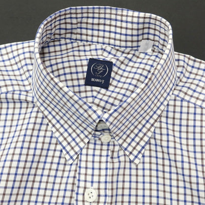 [Used] BEAMS F Cotton Check Tab Collar Dress Shirt White x Navy Blue [Size 39] [WHT] [S/S/A/W] [Condition Rank B] ​​[Men&