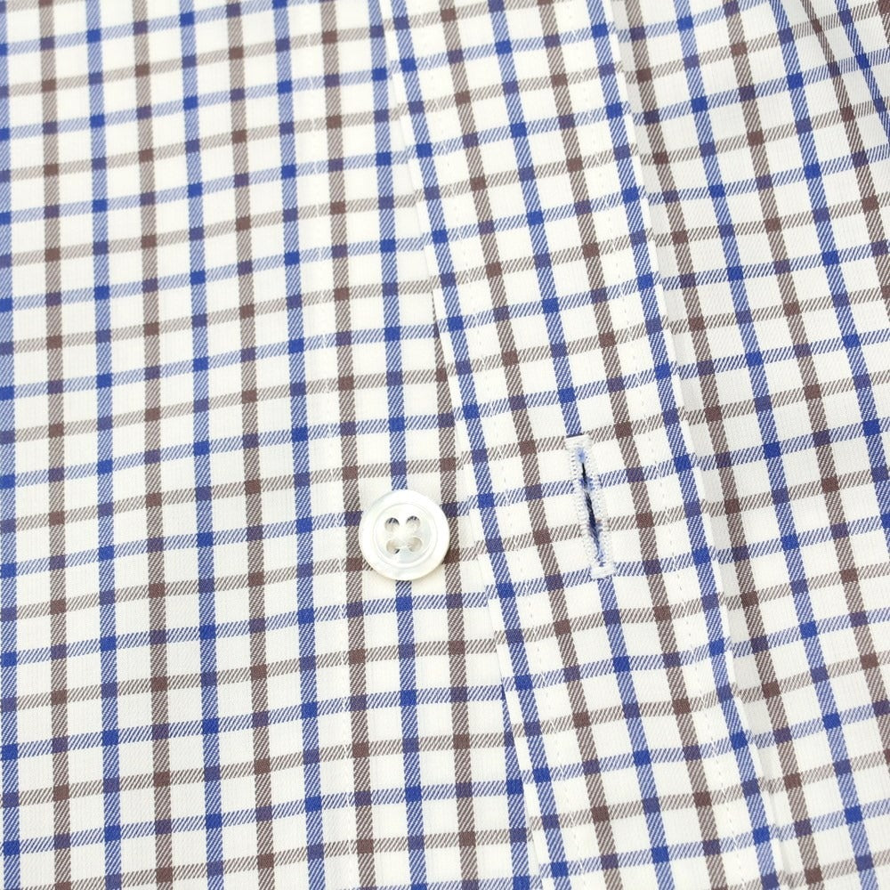 [Used] BEAMS F Cotton Check Tab Collar Dress Shirt White x Navy Blue [Size 39] [WHT] [S/S/A/W] [Condition Rank B] ​​[Men&