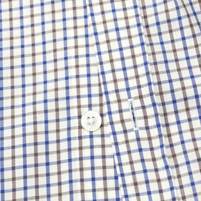 [Used] BEAMS F Cotton Check Tab Collar Dress Shirt White x Navy Blue [Size 39] [WHT] [S/S/A/W] [Condition Rank B] ​​[Men&