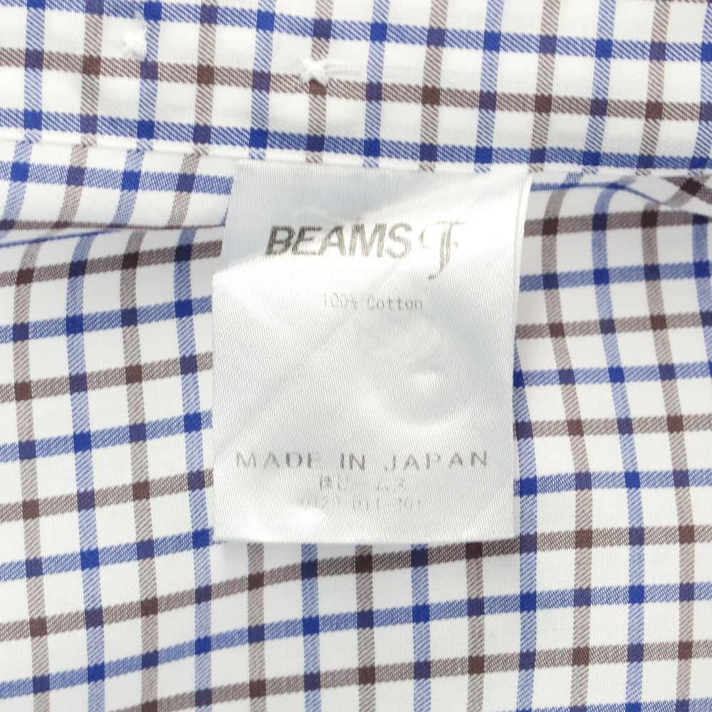[Used] BEAMS F Cotton Check Tab Collar Dress Shirt White x Navy Blue [Size 39] [WHT] [S/S/A/W] [Condition Rank B] ​​[Men&