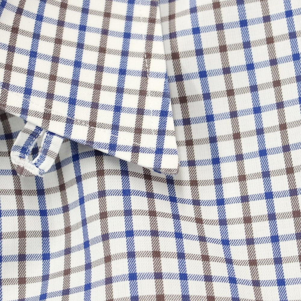 [Used] BEAMS F Cotton Check Tab Collar Dress Shirt White x Navy Blue [Size 39] [WHT] [S/S/A/W] [Condition Rank B] ​​[Men&