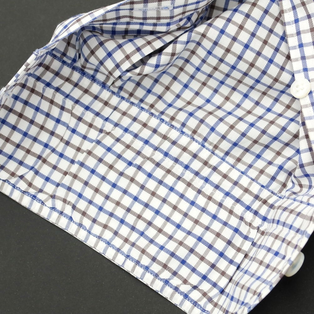 [Used] BEAMS F Cotton Check Tab Collar Dress Shirt White x Navy Blue [Size 39] [WHT] [S/S/A/W] [Condition Rank B] ​​[Men&