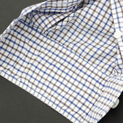 [Used] BEAMS F Cotton Check Tab Collar Dress Shirt White x Navy Blue [Size 39] [WHT] [S/S/A/W] [Condition Rank B] ​​[Men&
