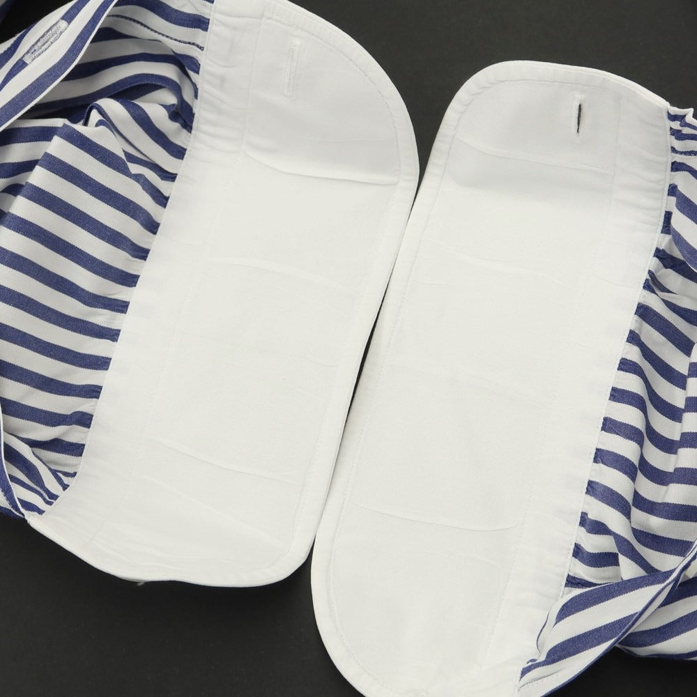 [Used] BEAMS F Cotton Stripe Tab Collar Cleric Shirt Dress Shirt White x Navy [Size 39] [WHT] [S/S/A/W] [Condition Rank C] [Men&