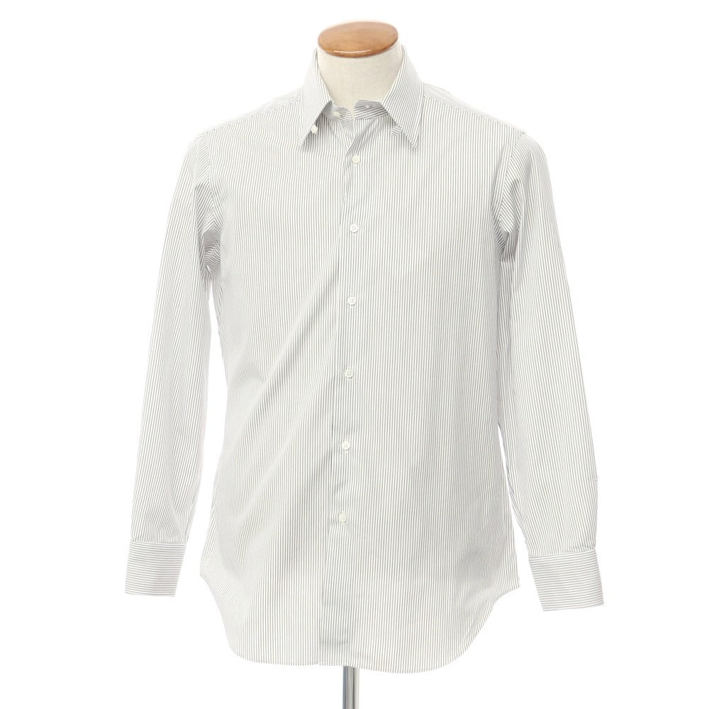 [Used] Makers Shirt Kamakura Cotton Striped Tab Collar Dress Shirt White x Navy [Size 40] [WHT] [S/S/A/W] [Condition Rank C] [Men&