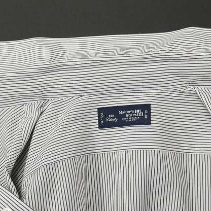 [Used] Makers Shirt Kamakura Cotton Striped Tab Collar Dress Shirt White x Navy [Size 40] [WHT] [S/S/A/W] [Condition Rank C] [Men&