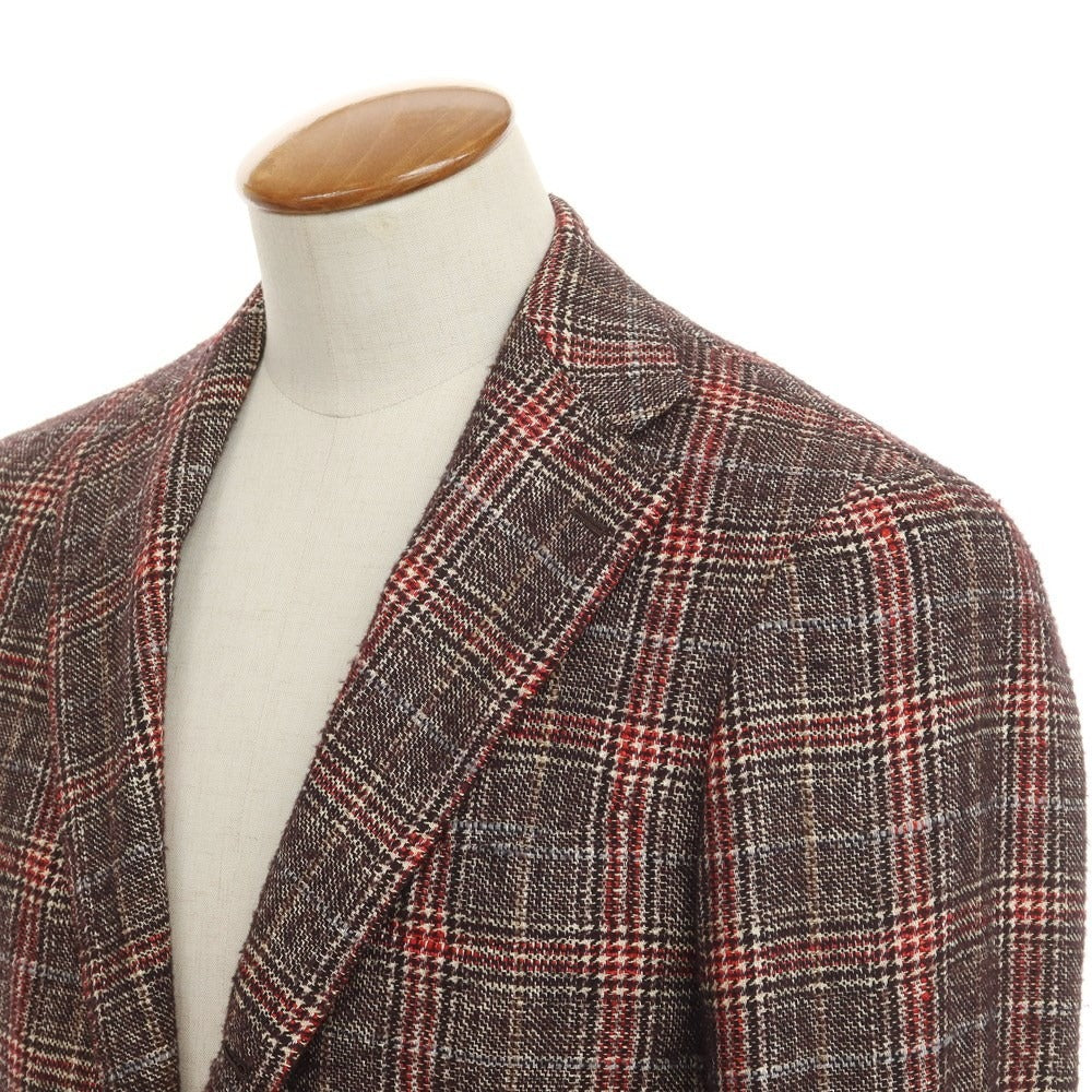 [Used] Brilla per il gusto Wool silk check 3B casual jacket Brown x red [Size 46] [BRW] [A/W] [Condition rank C] [Men&