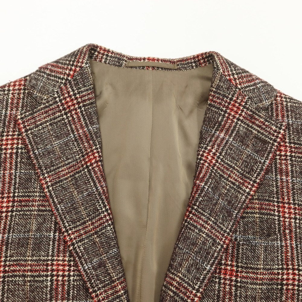 [Used] Brilla per il gusto Wool silk check 3B casual jacket Brown x red [Size 46] [BRW] [A/W] [Condition rank C] [Men&