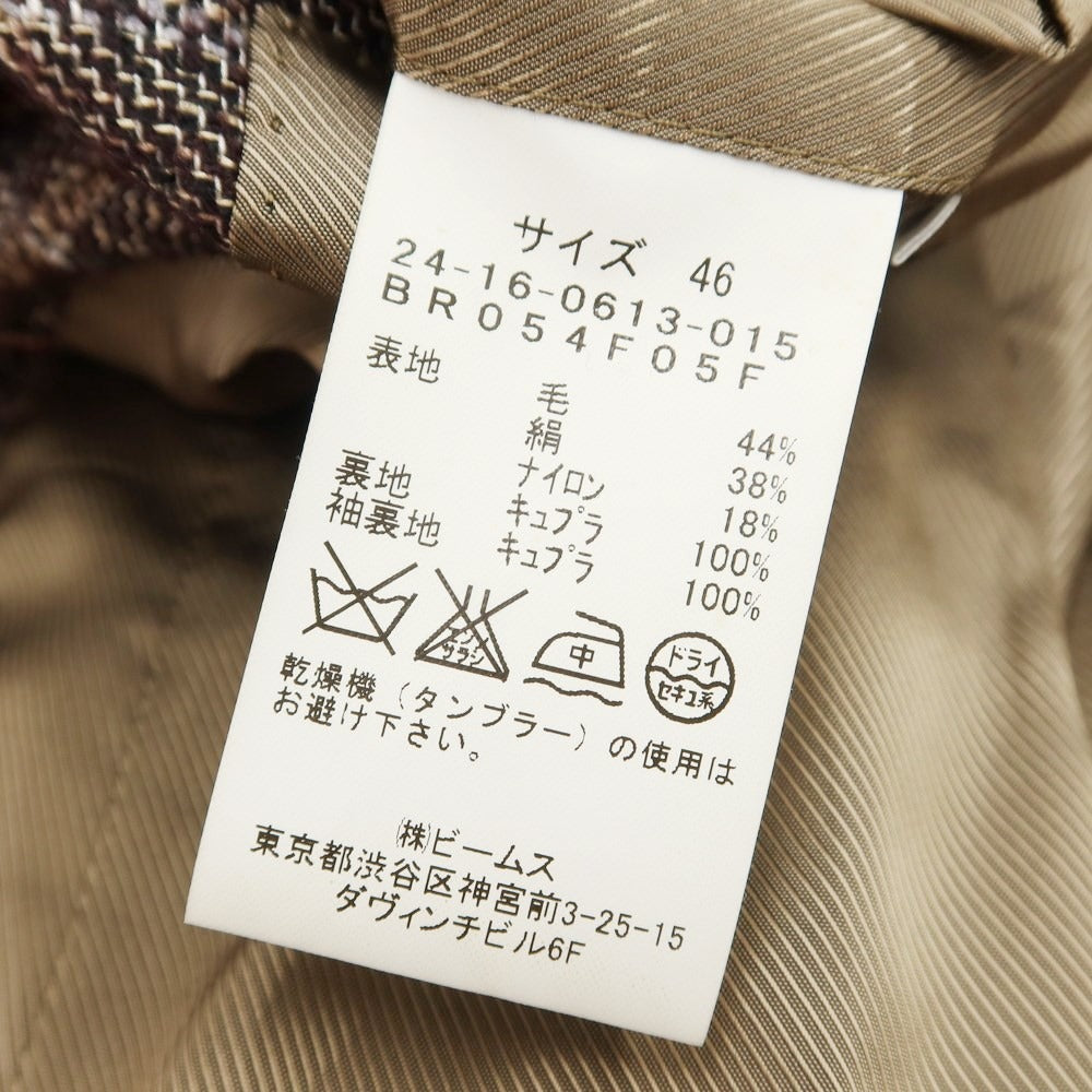 [Used] Brilla per il gusto Wool silk check 3B casual jacket Brown x red [Size 46] [BRW] [A/W] [Condition rank C] [Men&