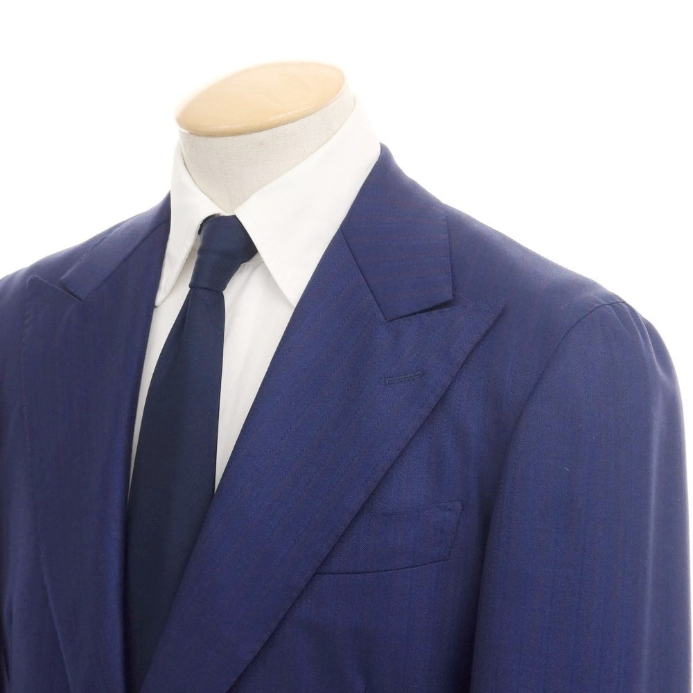 [Used] Investment Clothing INVESTMENT CLOTHING Wool cashmere striped 2 button suit Navy blue x maroon [No description (S rank) ][ Condition rank B ][ Men&