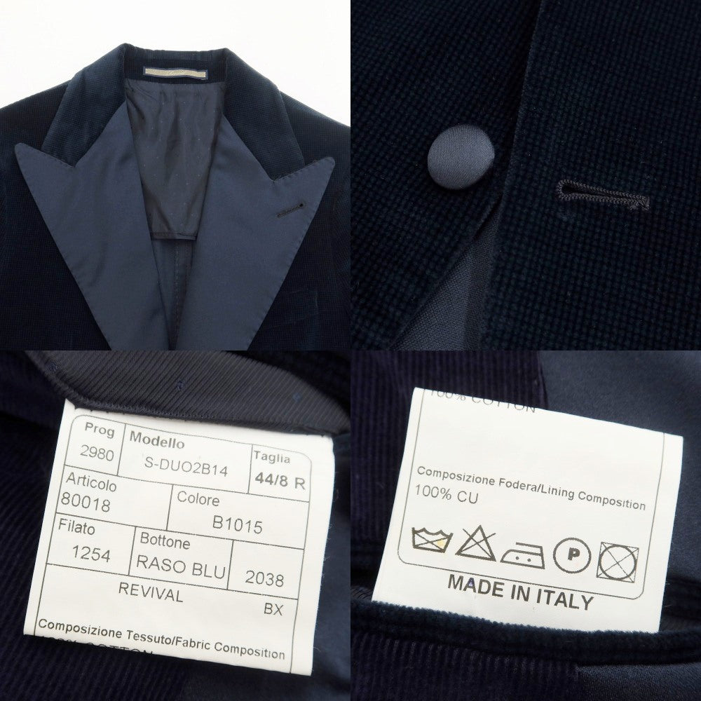 [Used] PINOLERARIO Revival Velour Three-Piece Tuxedo Suit Dark Blue-Green [44] [Condition Rank D] [Men&