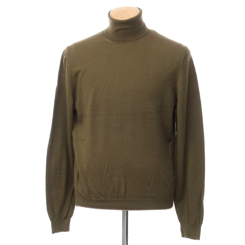 [Used] Yves Saint Laurent Rive Gauche High Gauge Cotton Turtleneck Knit Olive Green [Size M] [GRN] [S/S/A/W] [Condition Rank C] [Men&