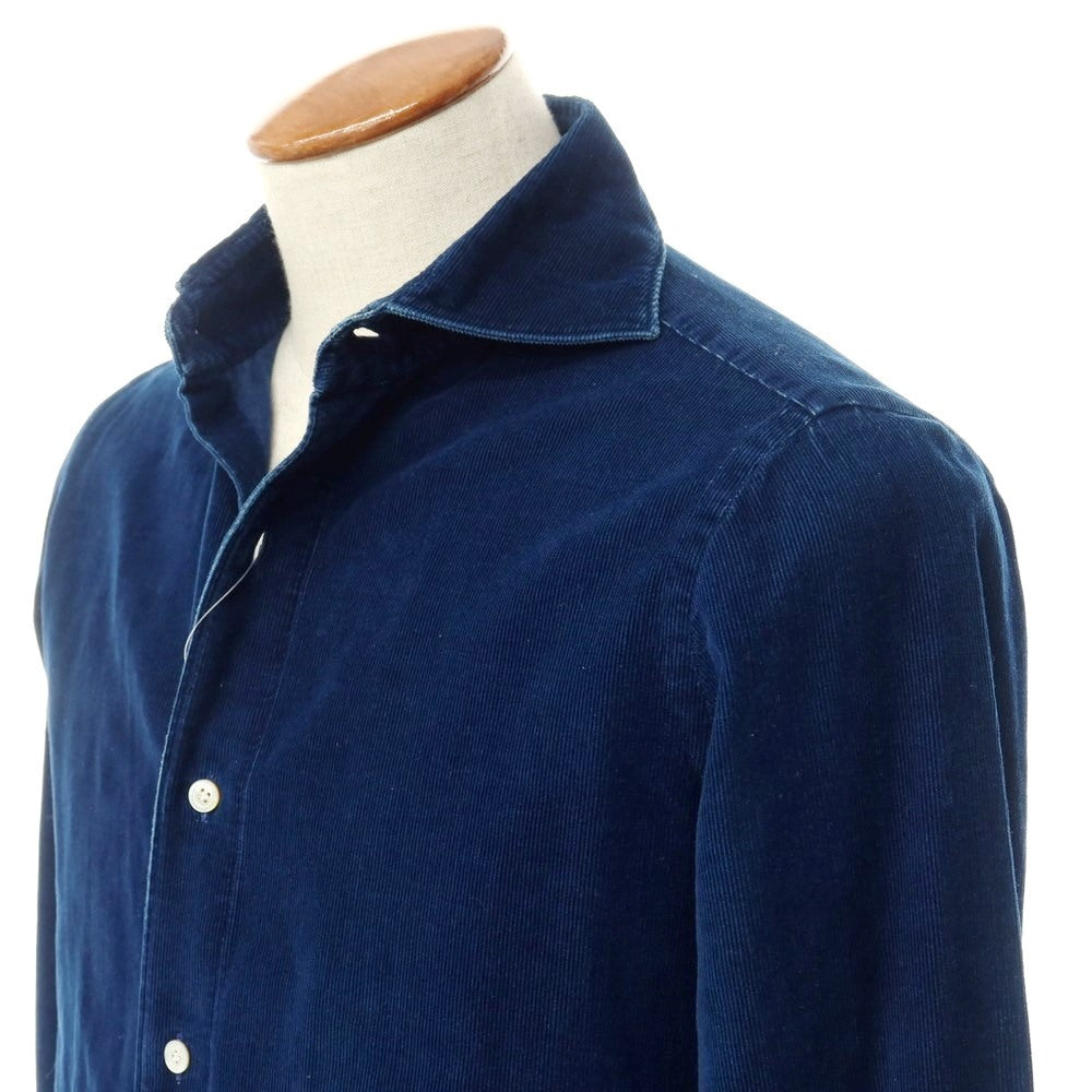 [Used] Finamore Corduroy Casual Shirt Navy [Size M] [NVY] [A/W] [Condition Rank C] [Men&