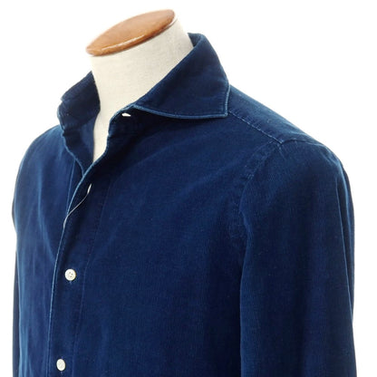 [Used] Finamore Corduroy Casual Shirt Navy [Size M] [NVY] [A/W] [Condition Rank C] [Men&