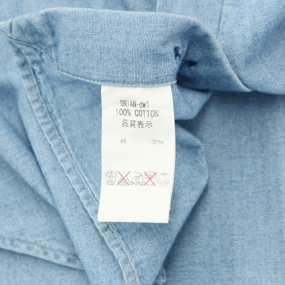 [Used] ORIAN DENIM DIVISION Horizontal collar casual shirt, light blue [Size XS] [BLU] [S/S/A/W] [Condition Rank C] [Men&